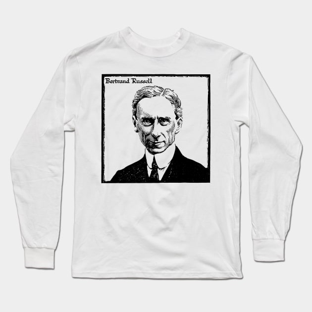 Bertrand Russell Portrait Long Sleeve T-Shirt by Mollie